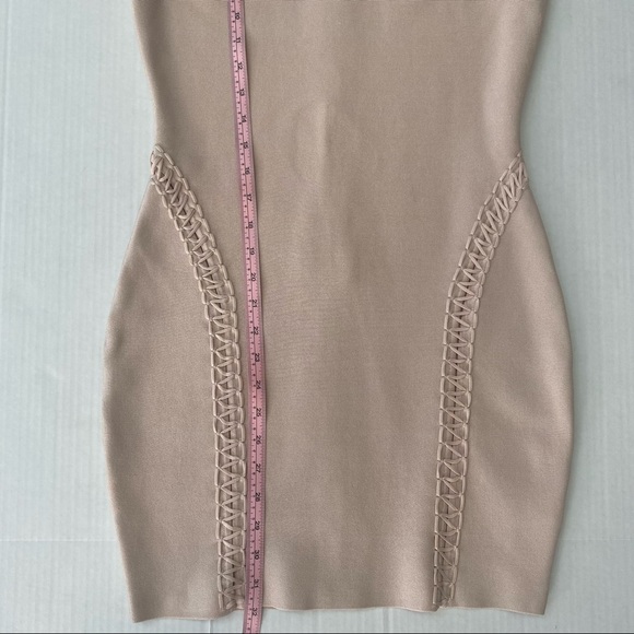 Guess by Marciano Nami Peach nude Bandage Dress Size L - Picture 4 of 7
